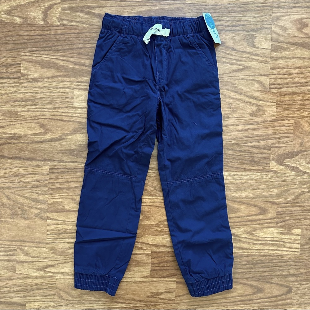Carter’s Kid Cozy Lined Cotton Casual Pull On Pants Navy Blue Boys Size 5 NWT!
